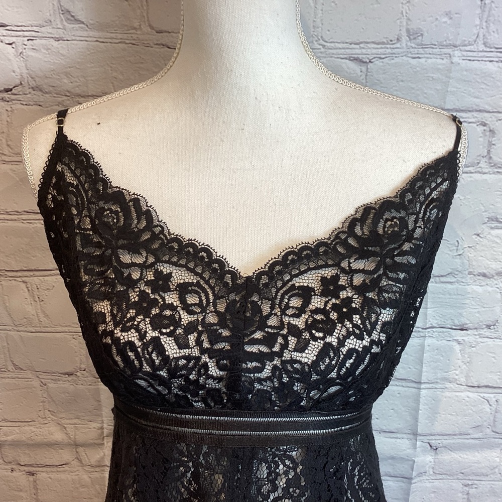STELLA MCCARTNEY LACE SLIP DRESS BLACK NWT SZ LG - Picture 2 of 10